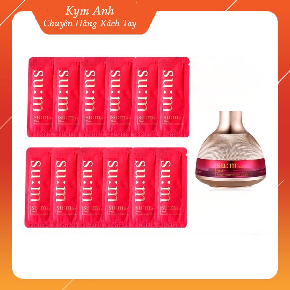 Gói sample Kem mắt Sum37 ⚡️𝐅𝐑𝐄𝐄 𝐒𝐇𝐈𝐏⚡️ đỏ giảm nhăn, thâm và bọng mắt - Fleur Regenerative Eye Cream