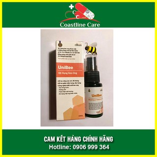 ✅chính hãng - xịt họng keo ong unibee propolis throat spray - giúp giảm viêm họng, đau họng