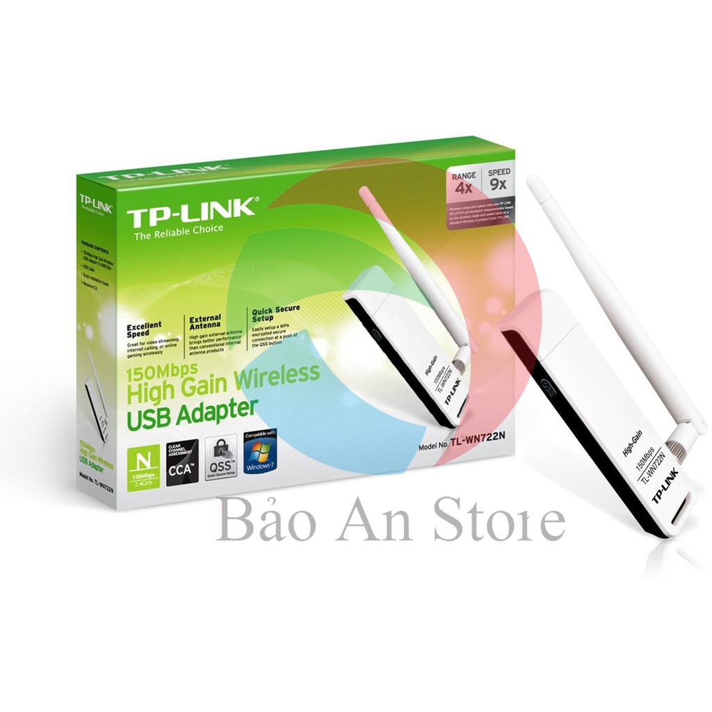 USB kết nối Wi-Fi TP-LINK TL-WN722N Chuẩn N 150Mbps Ăngten dài New Edittion 2017 (Trắng) hàng chính hãng | BigBuy360 - bigbuy360.vn