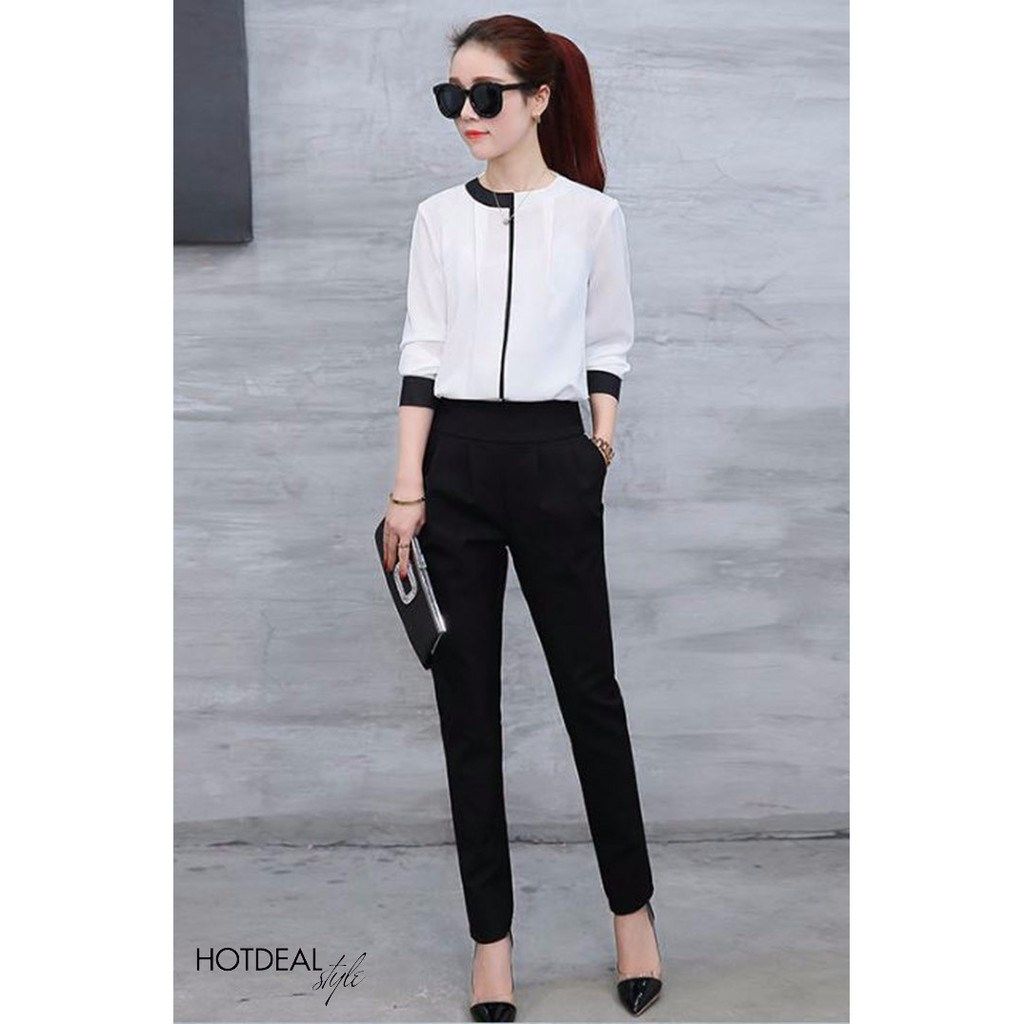 ❣️FREESHIP❣️Áo Kiểu Cổ Phối Màu Bella