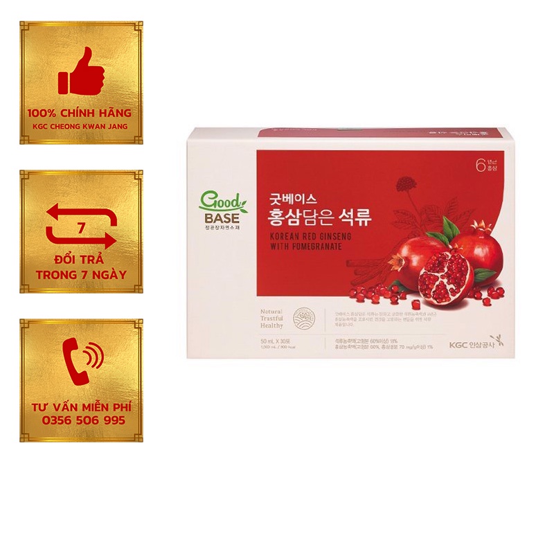 Nước Hồng Sâm Goodbase Lựu Đỏ KGC Cheong Kwan Jang (10ml x 30 gói, 50ml x 30 gói), bồi bổ sức khoẻ, Hàn Quốc chính hãng