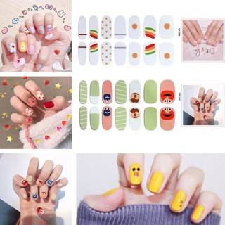[Hàng mới về] Set 14 Miếng Dán Trang Trí Móng Tay 3d Xinh Xắn Cho Nữ