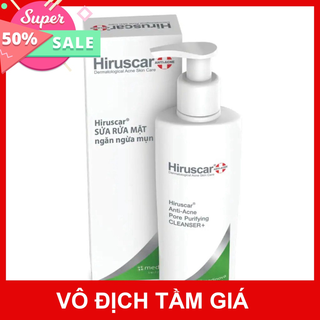 [CHÍNH HÃNG] Hiruscar Sữa Rửa Mặt Cho Da Mụn Hiruscar Anti-Acne Cleanser 100ml