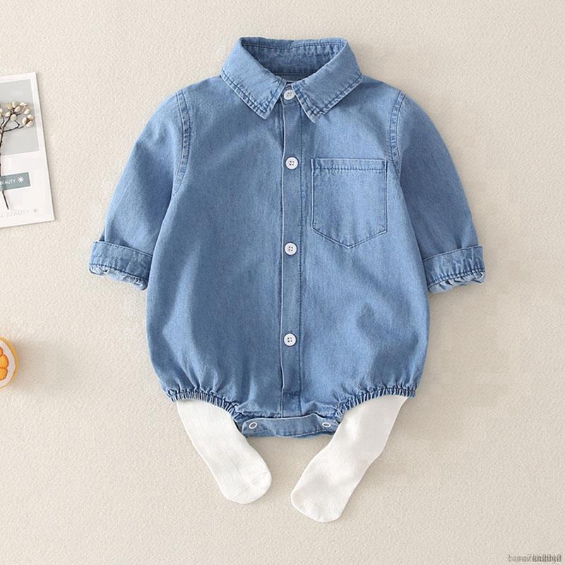 Jumpsuit tay dài phong cách Hàn Quốc kiểu dáng đơn giản đáng yêu dành cho bé gái