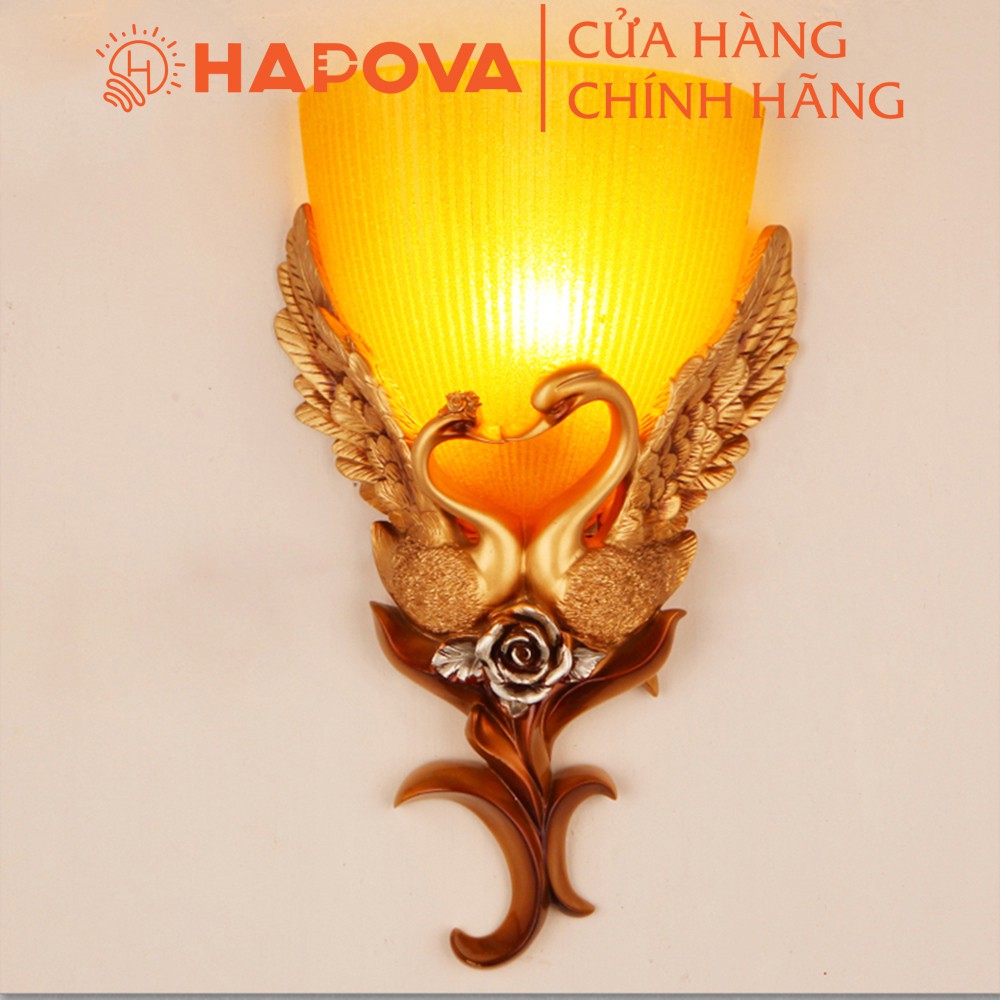 Bộ Đèn hắt Thiên nga Chao đá HAPOVA MAGNUS 6203 + Tặng kèm bóng Led