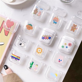 Case Airpods 1/2 silicon dẻo trong suốt nhiều hoa tiết , Vỏ bảo vệ airpods 1/2 trong suốt dễ thương