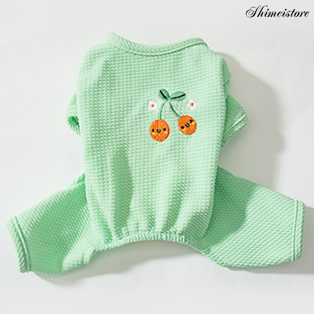 Áo liền quần Cotton Thêu Hình Chú Chó Đáng Yêu Cho Thú Cưng