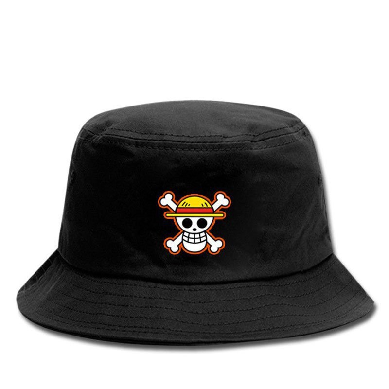 Mũ bucket anime One Piece Đảo hải tặc biểu tượng các băng nón đen đi học M02