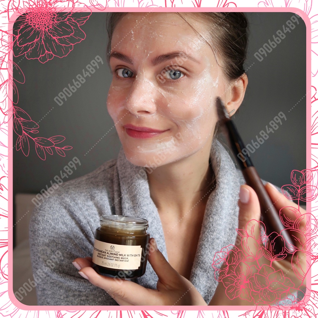 Mặt nạ làm dịu da 💓 THE BODY SHOP 💓 Mediterranean Almond Milk with Oats Instant Soothing Mask 75ml