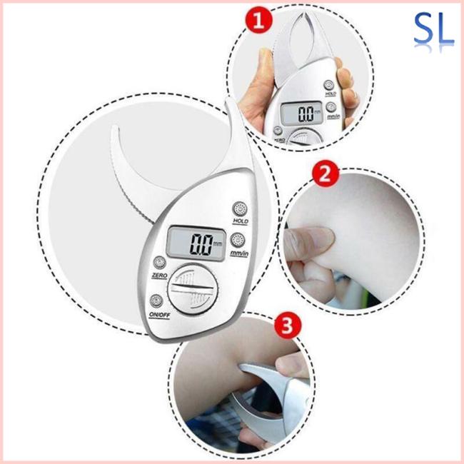 Digital LCD Body Fat Caliper Skin Fold Analyzer Measurement Thickness Test 50mm