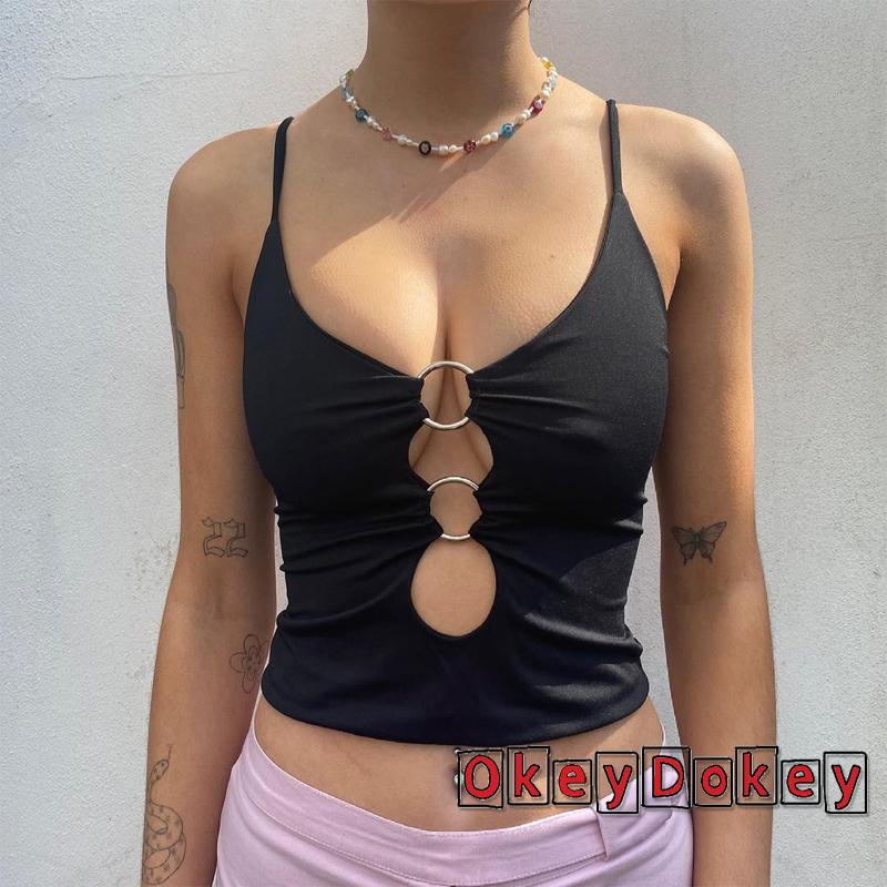 Áo Croptop Hai Dây Ôm Dáng Gợi Cảm Cho Nữ