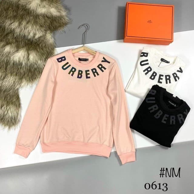 Áo phông bur ber ry vòng cổ phản quang❤ Sweater BR tay dài Unisex  nam nữ tay lỡ Oversize form rộng 2 màu UNISEX | BigBuy360 - bigbuy360.vn