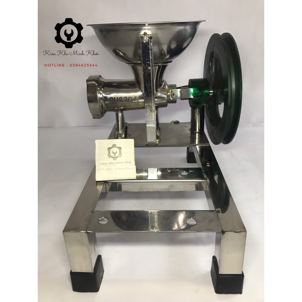 [Inox 304] Cối đùn thịt 12 liền bệ inox, xay cua đa năng| Máy xay thịt đùn công nhiệp, cối đùn xương