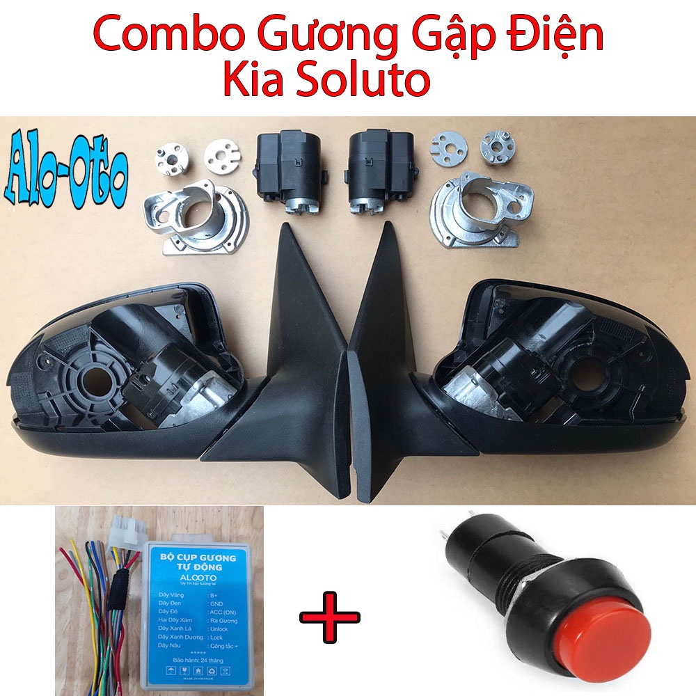 Bộ khung xương motor gương gập Kia Soluto 2019-2022 kèm bộ mudun khóa cửa tự gập gương + công tắc gập gương trong xe