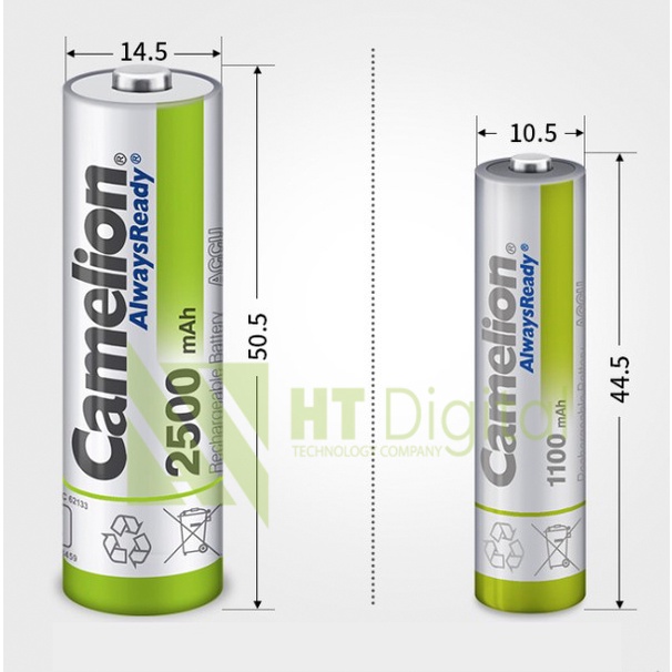 Pin sạc AAA Camelion 2500mAh, dùng cho chuột không dây, đồ chơi trẻ em, máy cạo râu, remote, micro(hàng chính hãng)