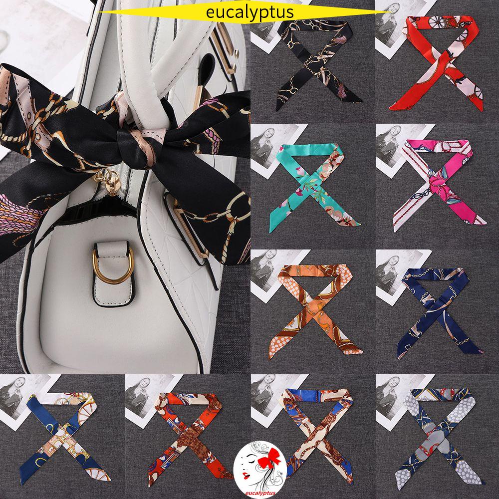 Bộ 2 Khăn Quàng Cổ/Trang Trí Túi Xách Bằng Lụa Kích Thước 40 Màu Thời Trang Cho Nữ