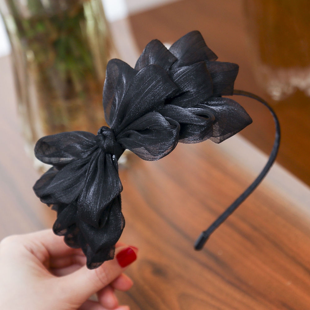 Cài tóc hình bông hoa bằng dây ruy băng thời trang xinh xắn cho nữ
