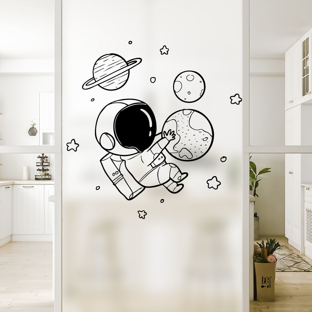 Miếng Dán Trang Trí Cửa Kính Chống Nhìn Trộm Họa Tiết Hoạt Hình Dễ Thương