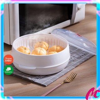 Bộ khay hấp lò vi sóng 2 tầng 3 chi tiết Việt Nhật 5625 chịu nhiệt tốt,khay hấp thức ăn,xửng hấp đồ ăn tiện lợi an toàn_