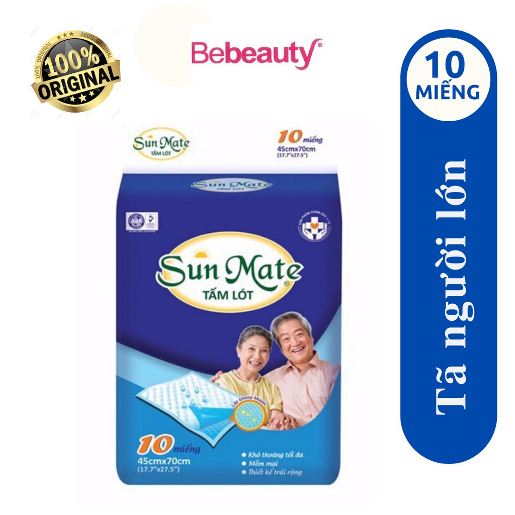 TẤM LÓT NGƯỜI LỚN SUN MATE - 10 MIẾNG - 45cm x 70cm <2201383>