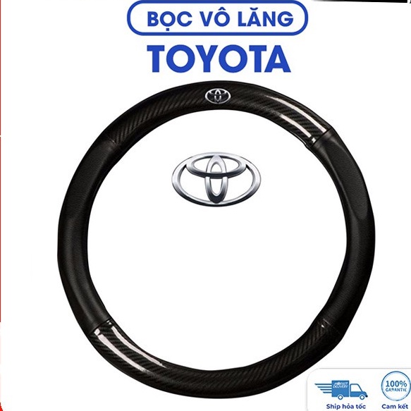Bọc vô lăng Toyota Vios, Innova, Fortuner, Camry, Altis, Yaris, Land Cruise, Hilux, Avalon, Trùm vô lăng cacbon bảo vệ