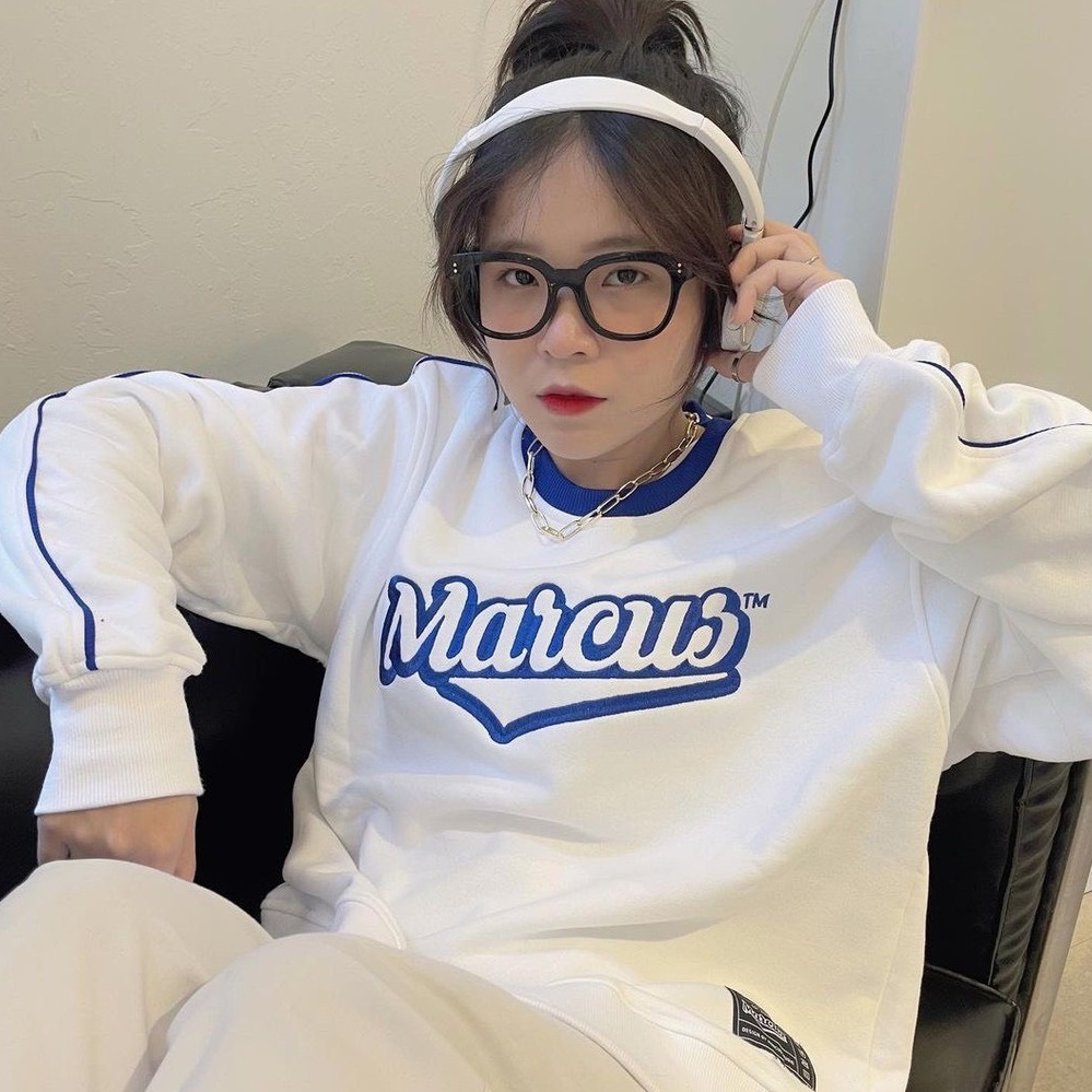 Áo sweater sọc mí in MARCUS áo dài tay mí sọc nam nữ chất nỉ dày tay cực đẹp