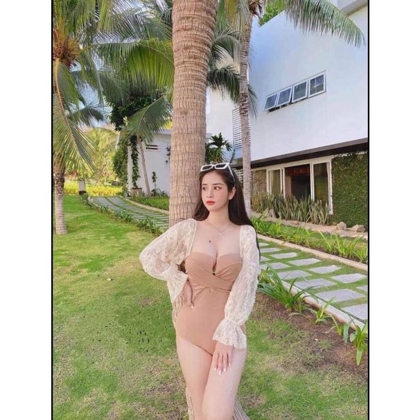 Bikini liền tay ren