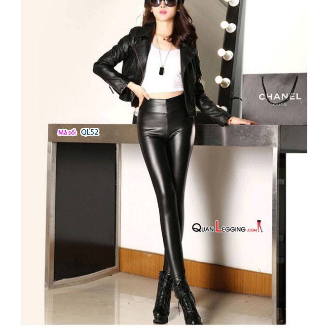 Quần giả da nữ cạp cao PU - QL52
