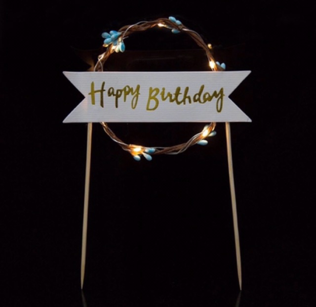 QUE CẮM BÁNH SINH NHẬT HAPPY BIRTHDAY - TAG Cắm bánh sinh nhật phát sáng