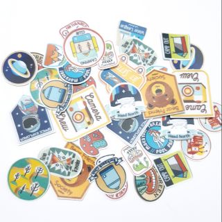 Sticker nhám huy hiệu dán trang trí planer, scrapbook, điện thoại, laptop,….size nhỏ 3-5cm