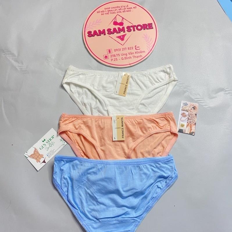 Quần Lót Nữ. Quần Lót Cotton Trơn Mềm Mịn Đáy Lót kháng khuẩn lưng thấp Hàng VNXK Sam Clothing