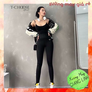 Quần legging nỉ lót lông - ảnh thật