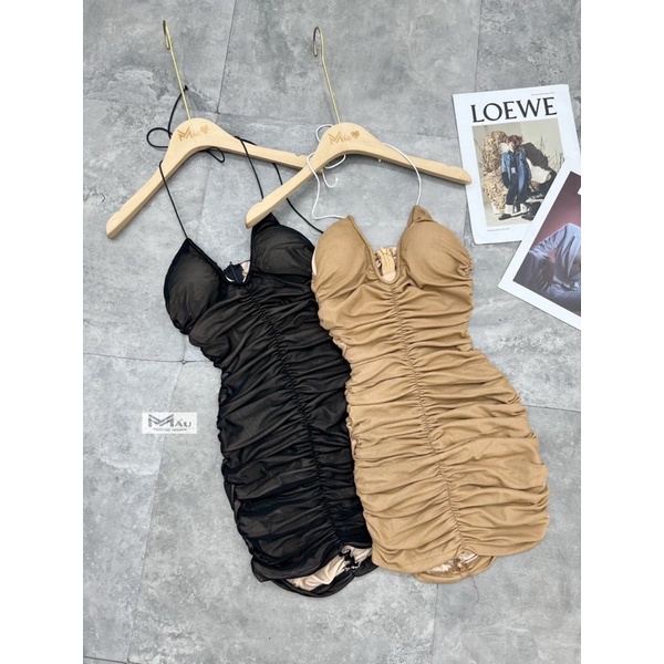 Váy 2s body lưới rúm sexy