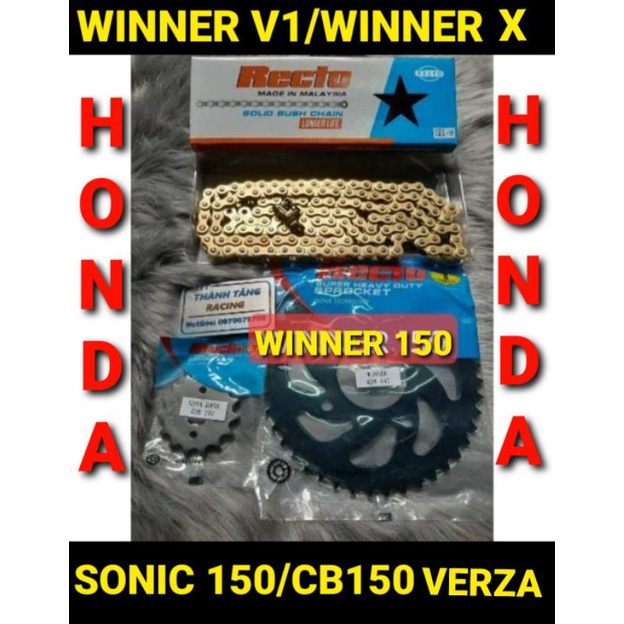 NHÔNG SÊN DĨA WINNER/WINNER X SONIC 150/CB150 VERZA Dĩa 39T 40T 41T-42T-43T-44T-45T SÊN VÀNG RECTO