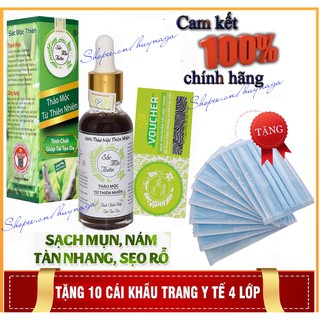 [bán chạy] xóa tan mụn tận gốc, loại bỏ nám tàn nhan rỗ Tái Tạo Da Sắc Mộc Thiên 30ml hàng chuẩn