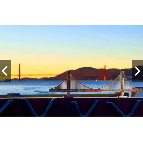 Mô hình 3D kim loại Cầu cổng vàng ở San Francisco Mỹ, Mô hình lắp ráp 3D thép không gỉ cao cấp - Chưa lắp