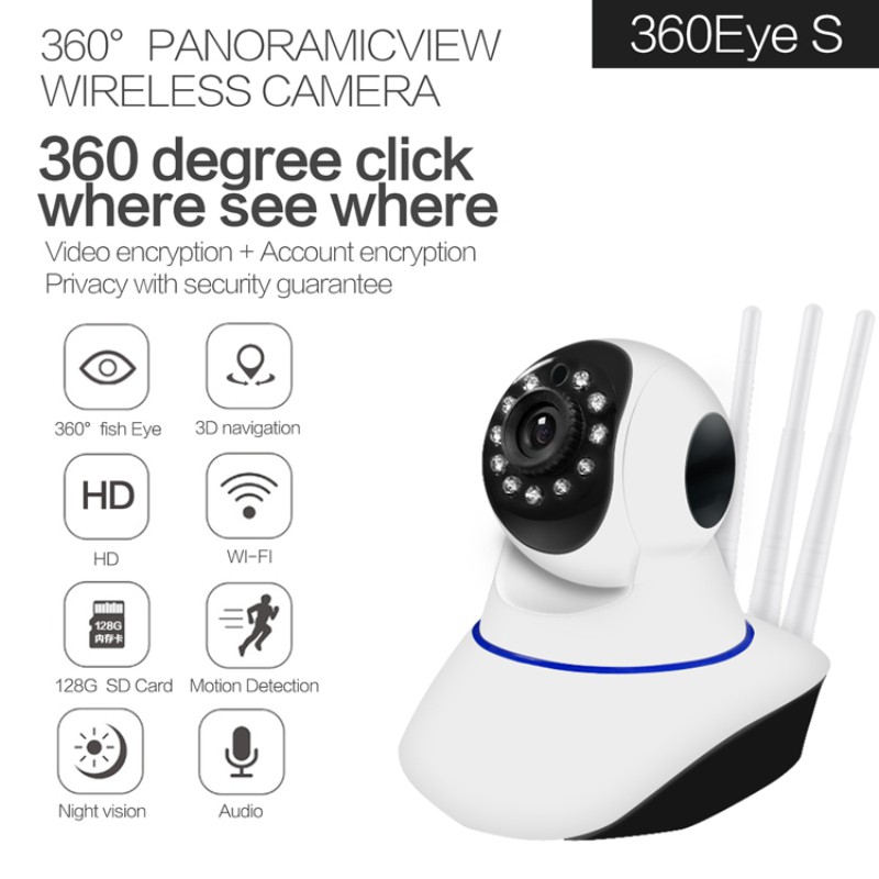 Camera Ip Wifi Không Dây H-D Ip 720p Xoay 360 Độ