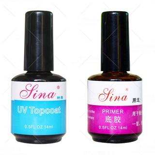 [RẺ NHẤT SHOPEE] Bộ 2 Lọ Gel SINA Sơn Bóng Top + Liên kết Base Tạo Móng Bền Đẹp