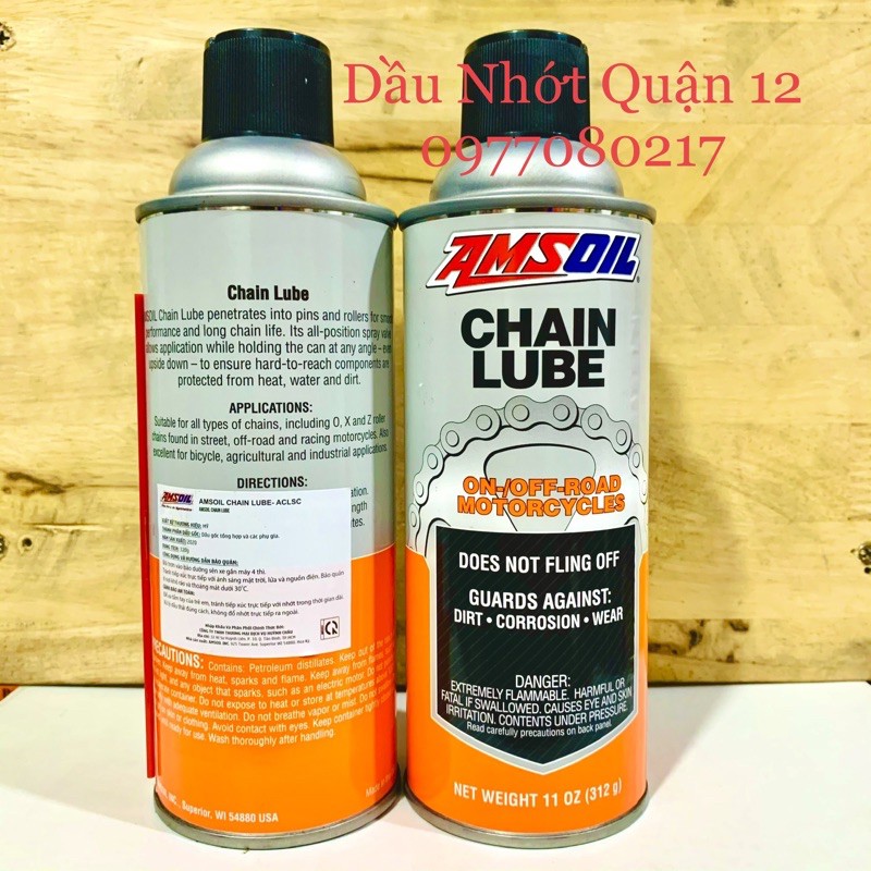 Chai Xịt Dưỡng Sên - Bôi Trơn Sên Amsoil Chain Lube 312gram - Made in USA