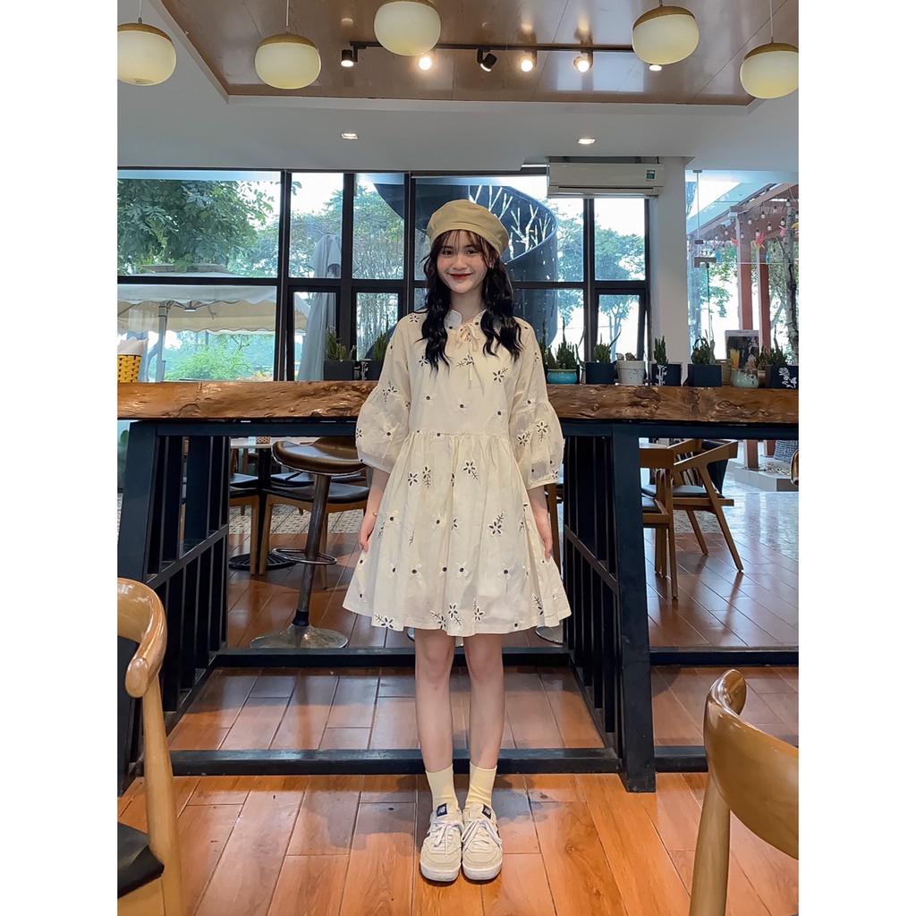 VÁY BABYDOLL BE HOA THÊU NAVY | BigBuy360 - bigbuy360.vn