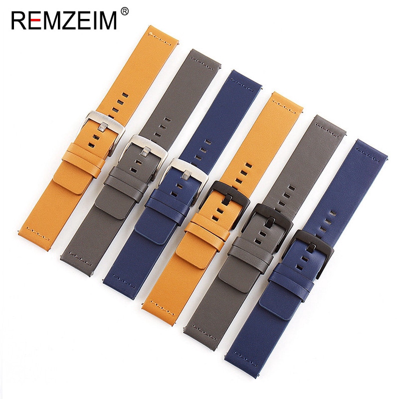 Dây Đeo Bằng Da 18 20 22 24mm Cho Đồng Hồ Thông Minh Samsung Galaxy Watch 42mm 46mm Amazfit Gtr Bip 40mm 44mm Gear Sport S2 S3