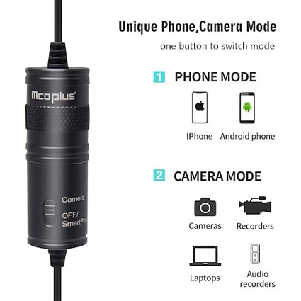 MCOPLUS MICRO ĐA HƯỚNG CHUYÊN NGHIỆP LVD600 KẸP TRÊN VE ÁO NGOÀI 3,5 MM DÀNH CHO ĐIỆN THOẠI THÔNG MINH DSLR MÁY ẢNH/ PC