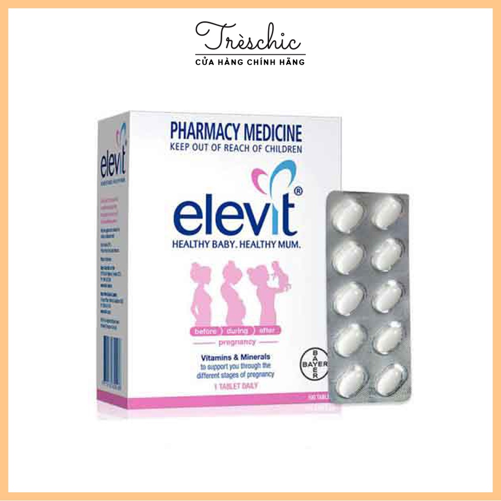 Vitamin Bà Bầu Elevit Cung Cấp Đầy Đủ Vitamin Khoáng Chất Cần Thiết Cho Thời Gian Mang Thai (100v)