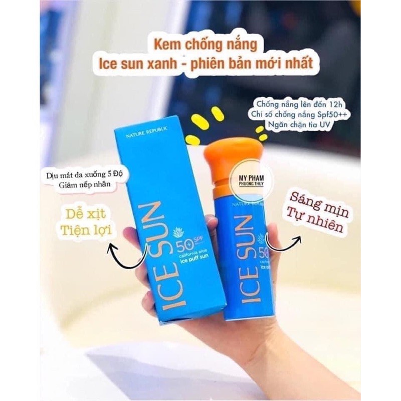 Kem Chống Nắng Ice Sun California Aloe Ice Puff Sun ( Xanh )