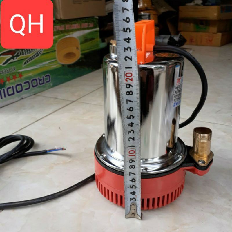 Máy bơm nước chìm 12v - máy bơm tõm 12v vỏ inoc ( tặng 2 cặp cá sấu )