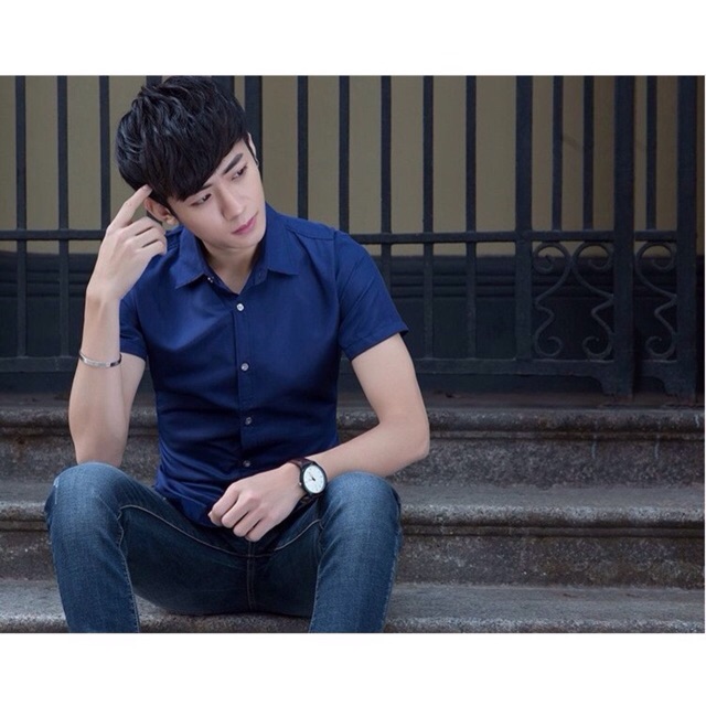 Sơ mi ngắn trơn nhiều mẫu form Hàn Quốc