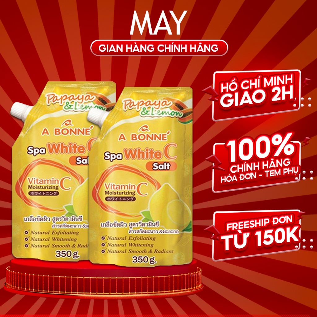 Combo 2 Muối tắm Vitamin C A Bonne Spa White C Salt Thái Lan 350gx2