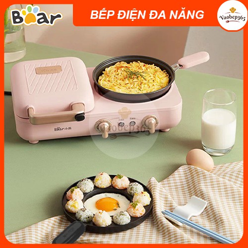 [Hàng chính hãng] Bếp điện đa năng Bear 3 trong 1 loại 1 sandwich Nướng, Chiên, Xào bảo hành 6 tháng