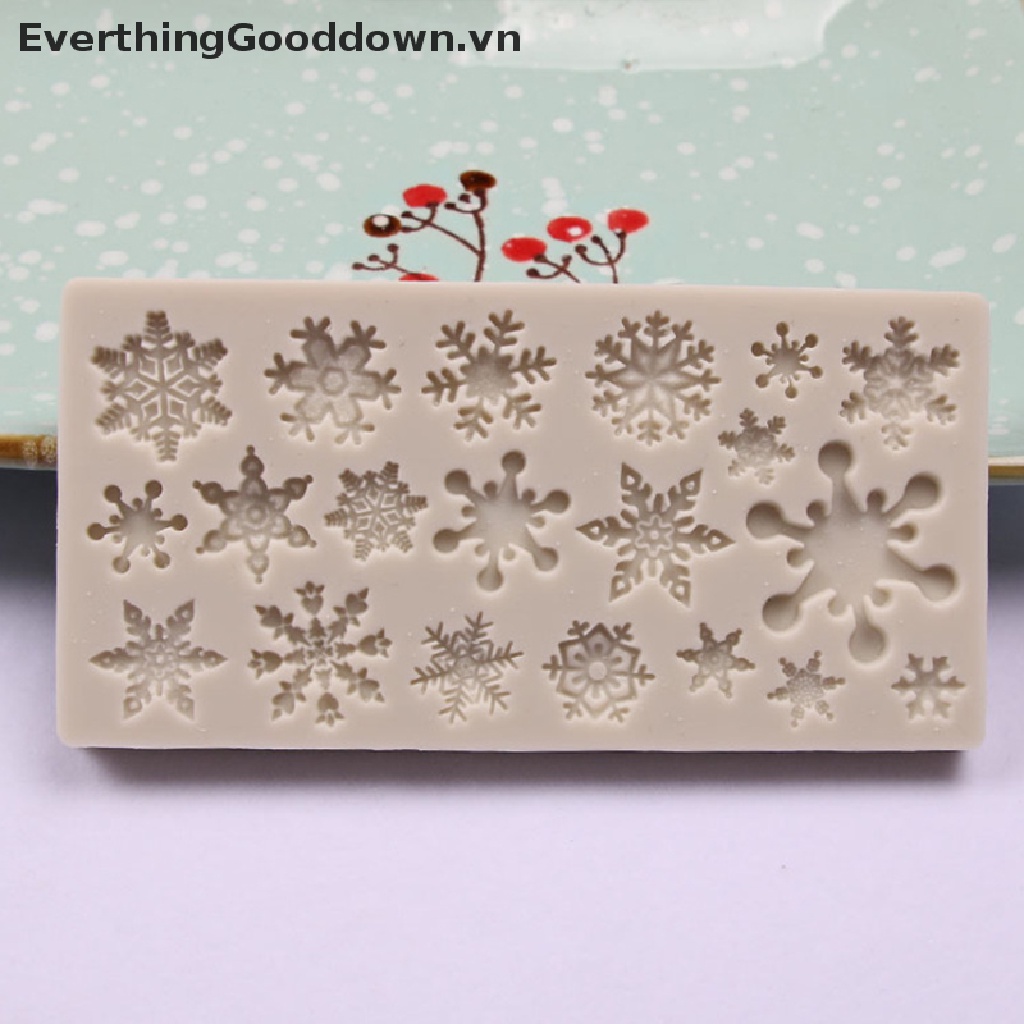 Khuôn Silicone Làm Bánh Không Dính Hình Bông Tuyết Giáng Sinh