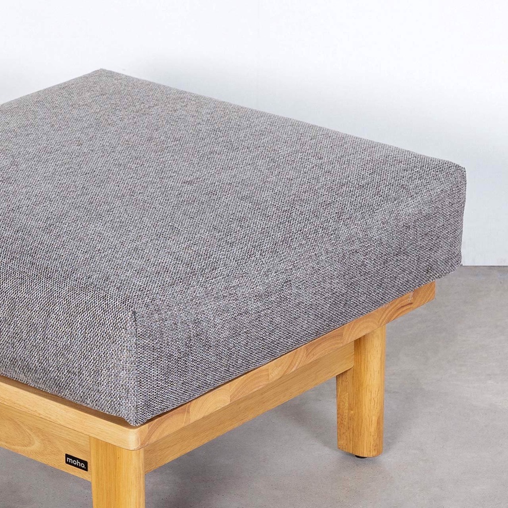 Ghế Đôn Sofa Gỗ Cao Su Tự Nhiên MOHO VLINE 601 Màu Xám Đậm